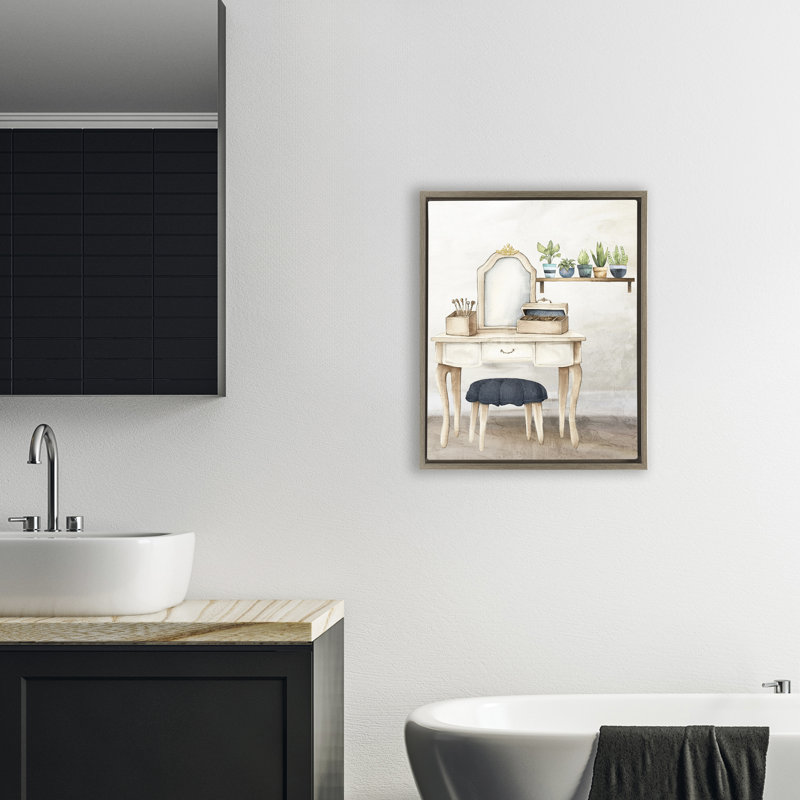 Cadre flottant pour meuble-lavabo de baignoire, design par Kim Allen, H 21 po x l 17 po, Cadre flottant orme Montalcino