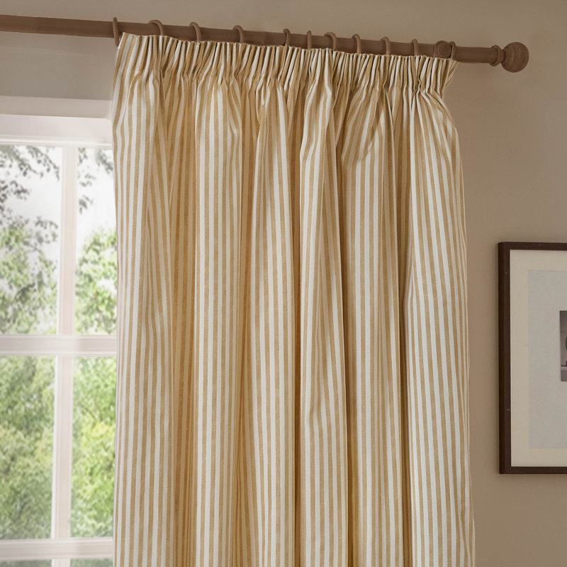 Hebden 100% Cotton Blackout Curtain Panel Pair, 229cm Width x 229cm Drop, Yellow