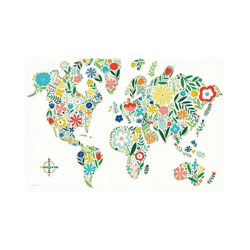 Floral World White by Michael Mullan - Wrapped Canvas Gallery-Wrapped Canvas Giclée, 152.5 cm H x 101.5 cm W