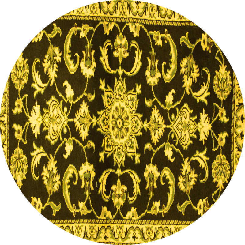 Mashawnda Washable Oriental Indoor Rug, Round 7'
