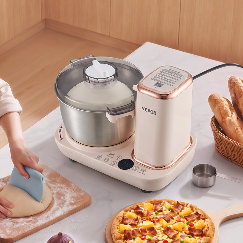 Dough Mixer 5.3 Quart Electric Dough Maker with Ferment Function, for Pizza Pasta Sourdough Noodle, 304 Stainless Steel Bowl, Timer, Face-up Control Panel, Household Dough Kneading Machine