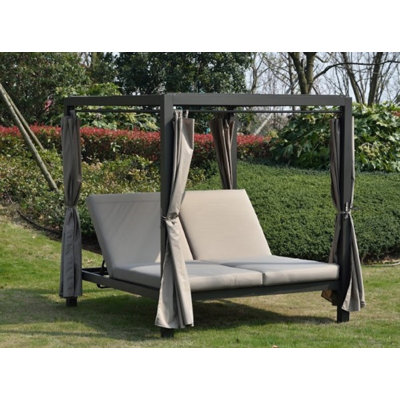 Chaise méridienne inclinable double avec coussin