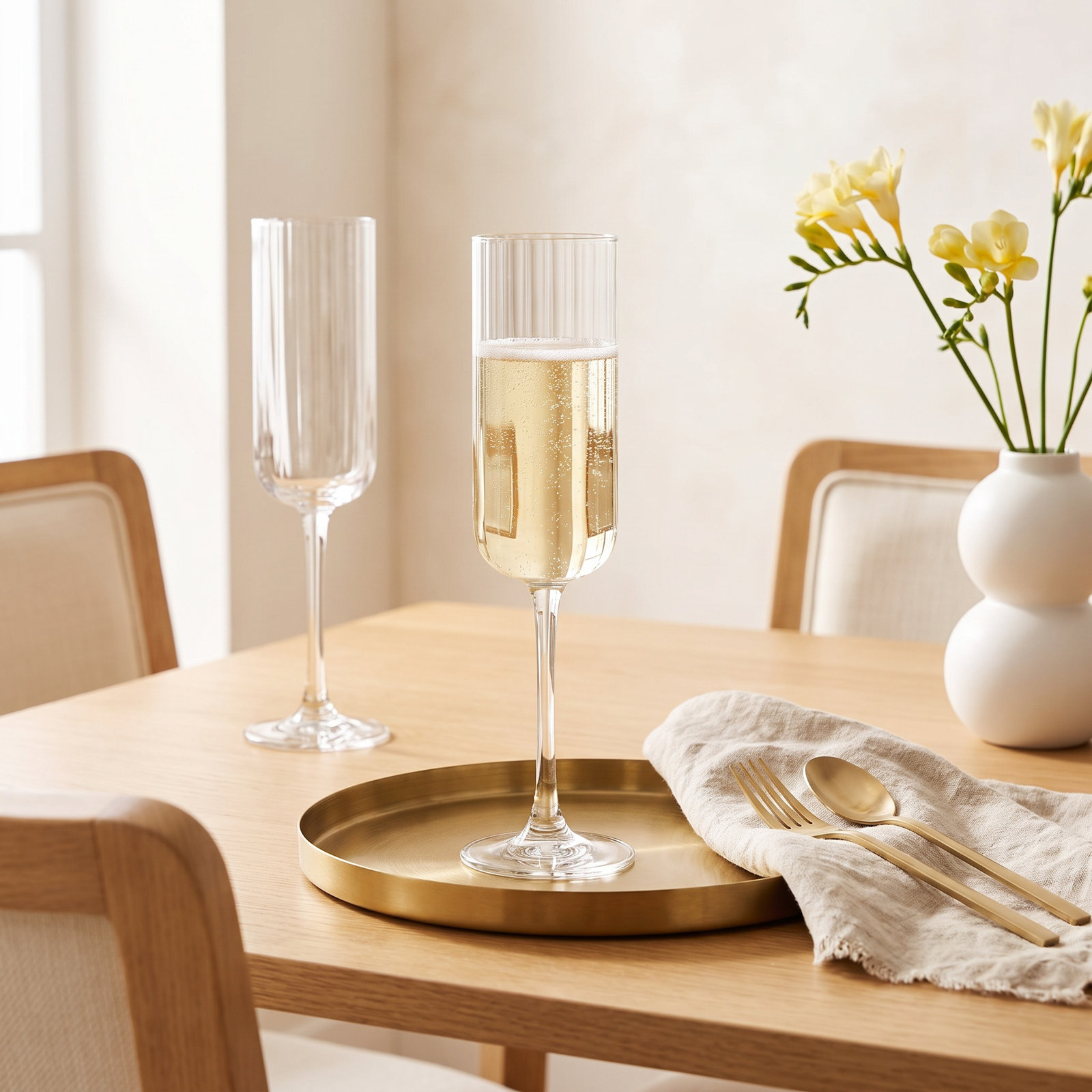 Paneled Ribbed Champagne Flute