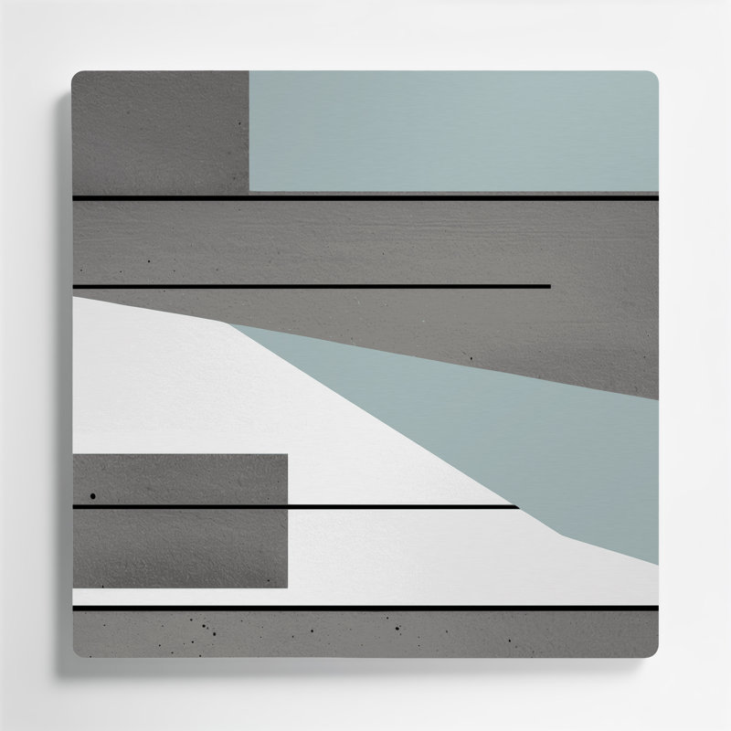 Minimalisme 49, art mural gris en métal, H 16 po x l 16 po