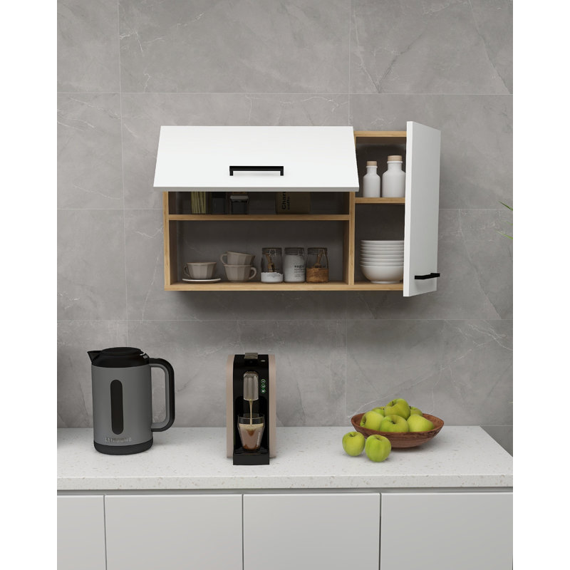 Cabinet with Shelf and Storage Novarro, Sapphire Oak/White