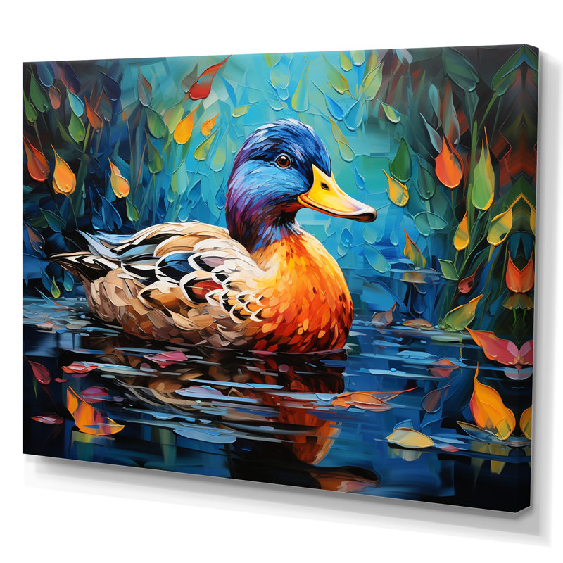 Fauve canard II, art mural, Toile tendue, H 30 po x l 40 po x P 1,5 po