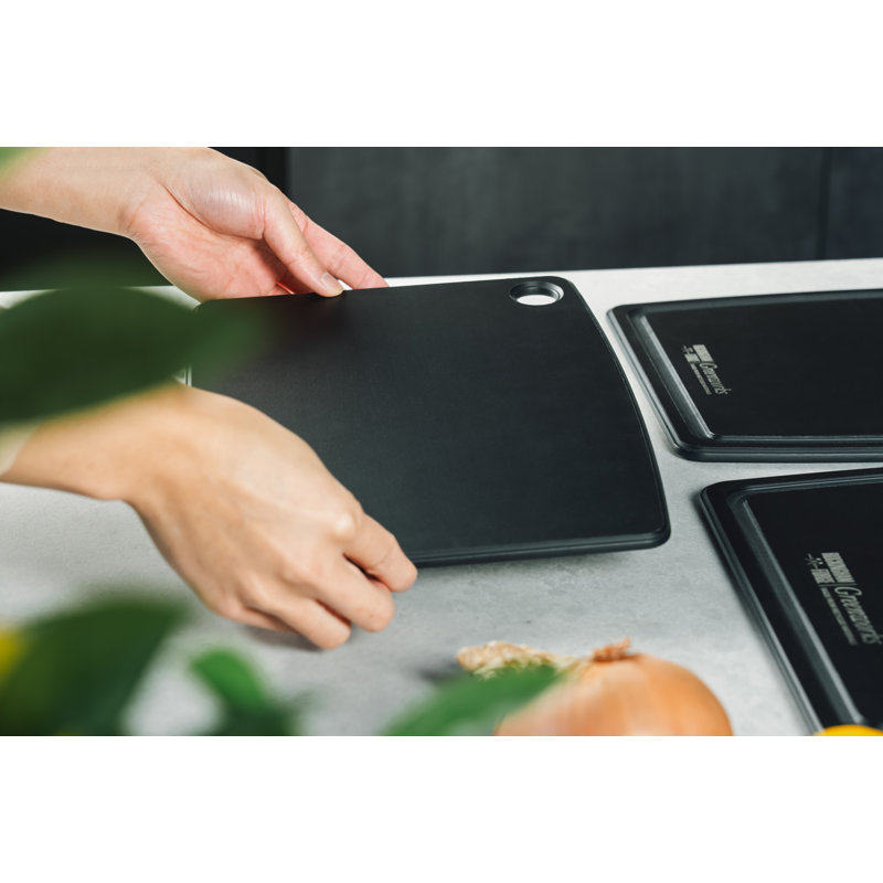 Greenworks Set of 3 Chopping Boards Recycled Plastic Small/Medium/Large White, Black
