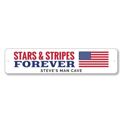 Signe en aluminium personnalisé Stars & Stripes Forever