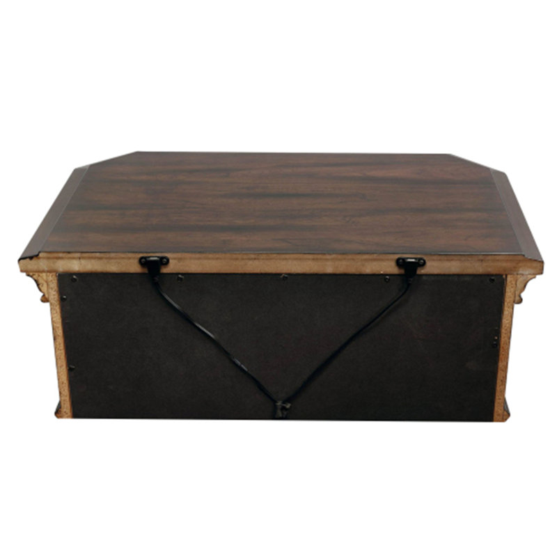 Table de chevet en bois à finition espresso avec chargeur USB intégré et 2 tiroirs
