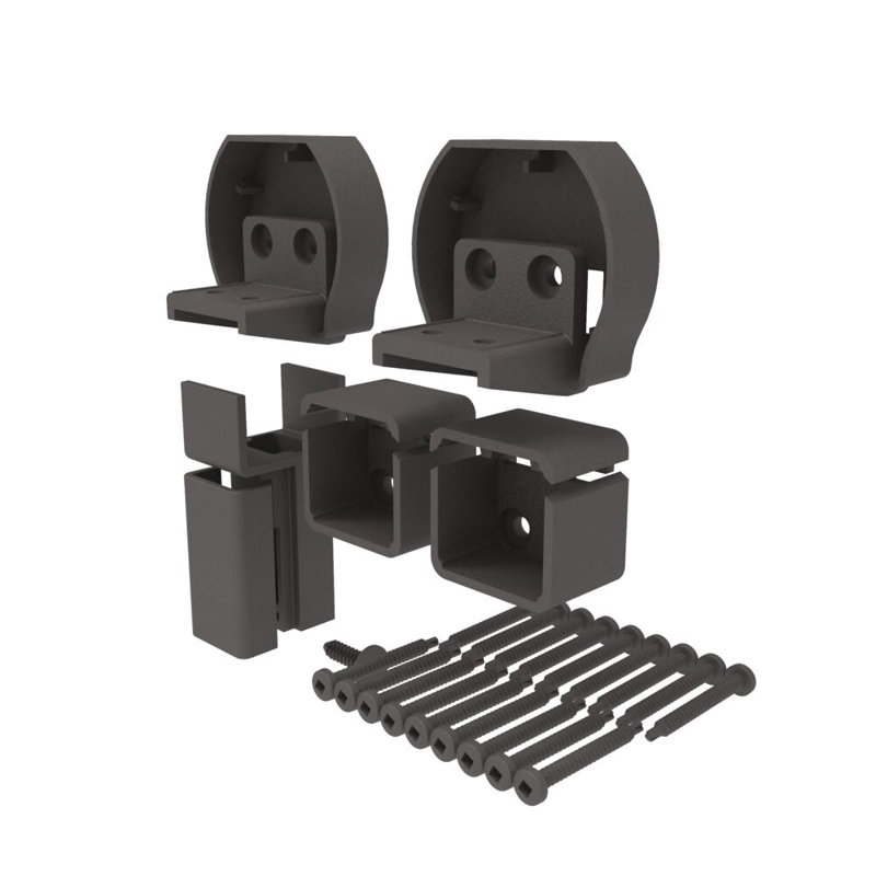 Matte Bronze Aluminum Rail Line Bracket Kit for Decks and Porches
