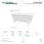 Kingston Brass Aqua Eden 67-Inch Cast Iron Rectangular Double Ended Clawfoot Tub (7-Inch Faucet Drillings)