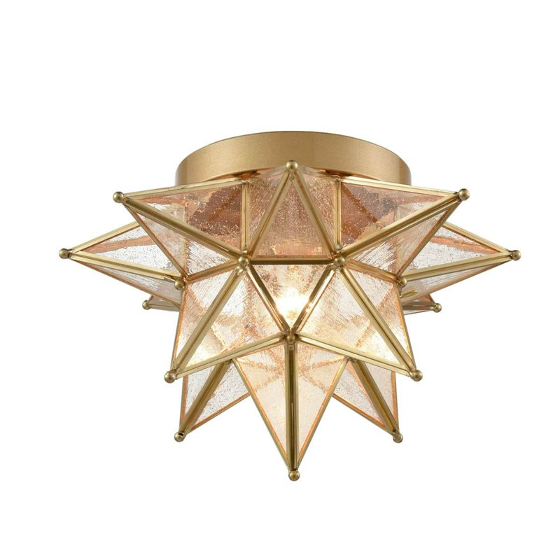 Molyneaux Glass Flush Mount, Brass
