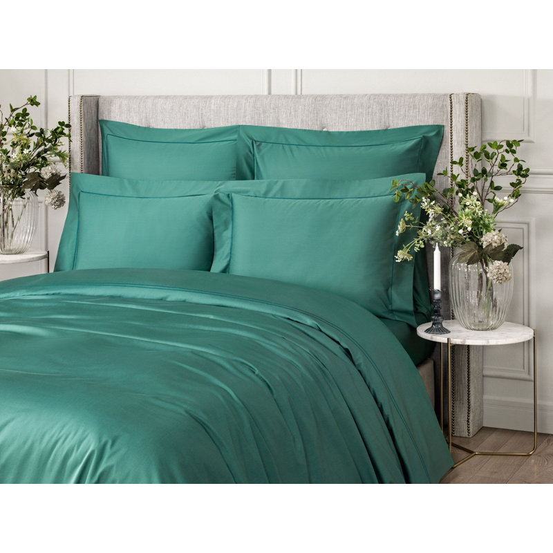 Rhapsody Sateen Fitted Sheet, Emerald, Queen
