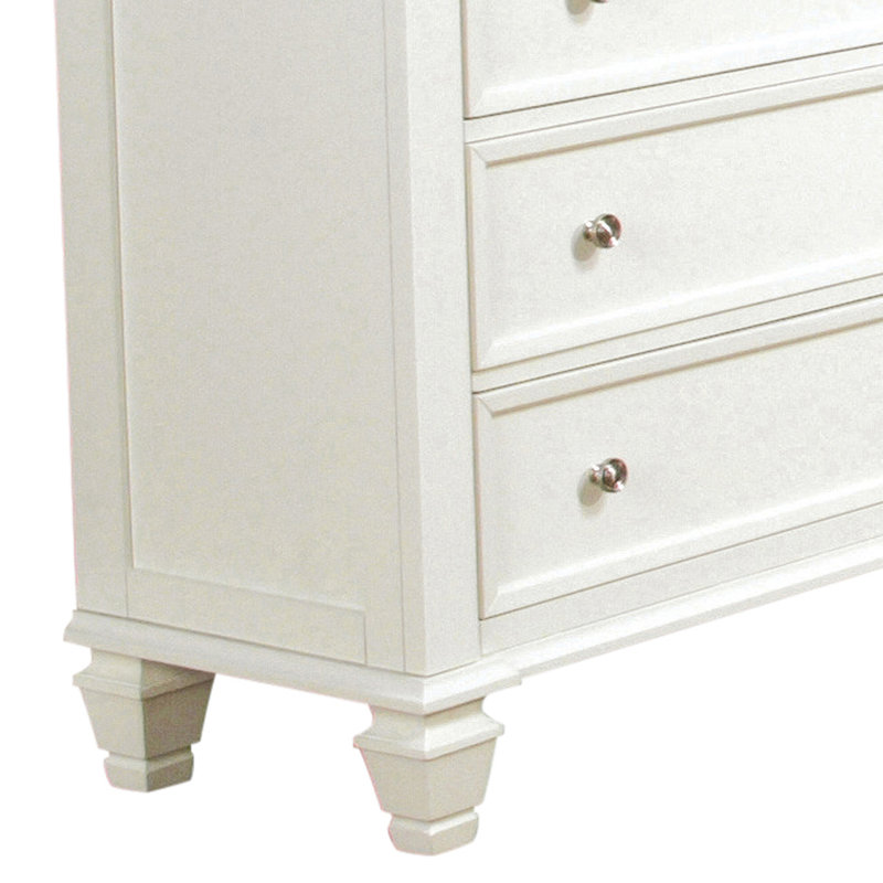 Commode 5 tiroirs l 36,25 po, Blanc