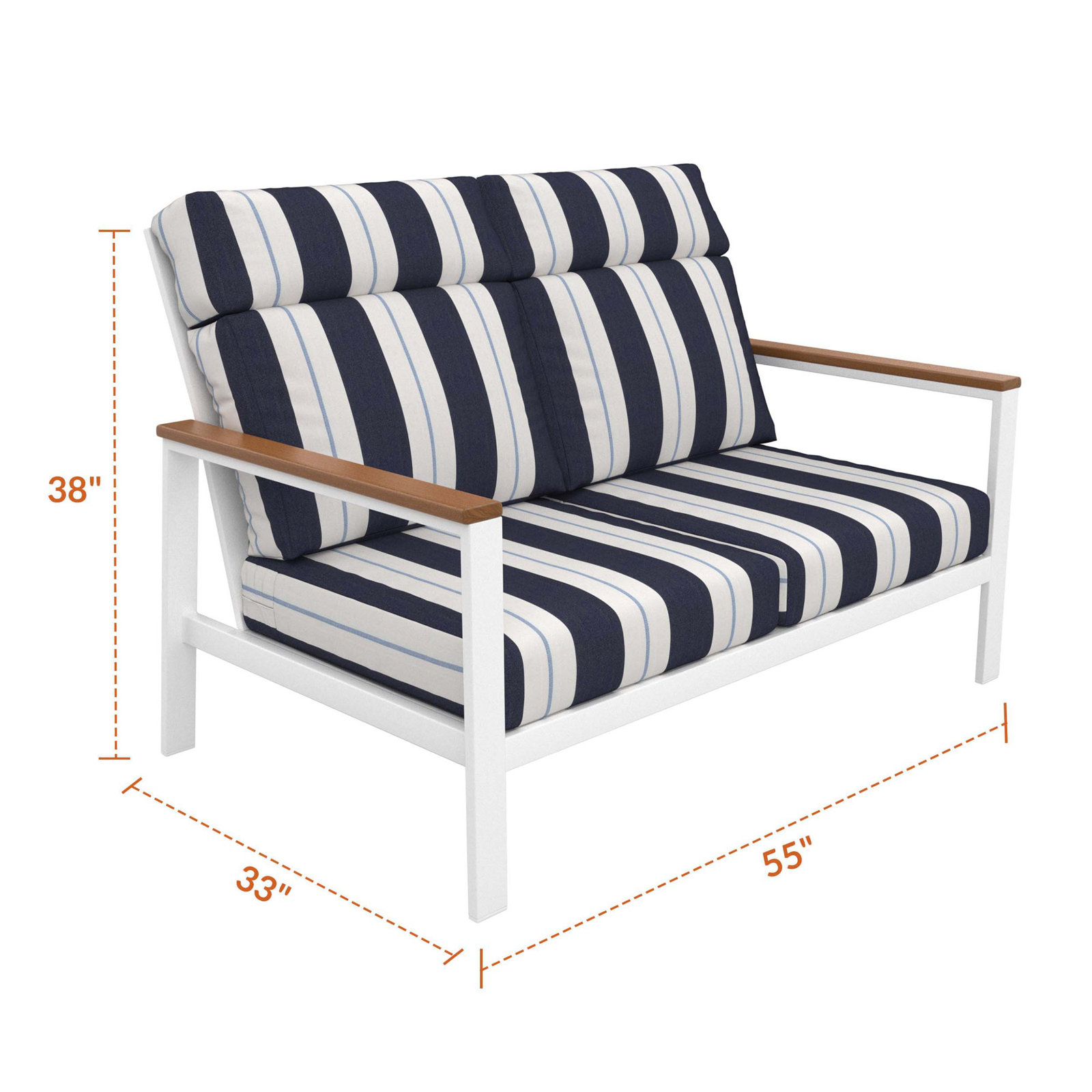 Townsend 55" Sunbrella® Patio Loveseat, Brown