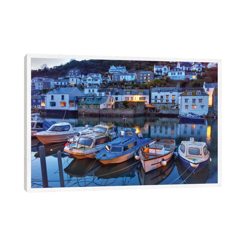 Polperro Boats by David Gardiner - Gallery-Wrapped Canvas Giclée on Canvas, 66.04 cm H x 45.72 cm W, White Framed