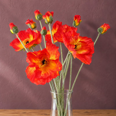 Pack of 6 x 100cm Poppy Stem