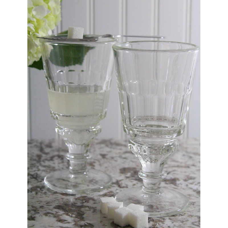 Clear Ribbed Glass 10.5oz Cocktail Goblet Set of 6
