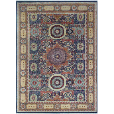Tapis de zone en laine 9 pi 10 po x 13 pi 9 po main-of-kind noué la Alexandre