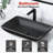 DEJIN 14'' Black Glass Rectangular Bathroom Sink