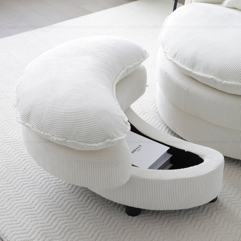 Fauteuil demi-tonneau pivotant à 360 °, Beige