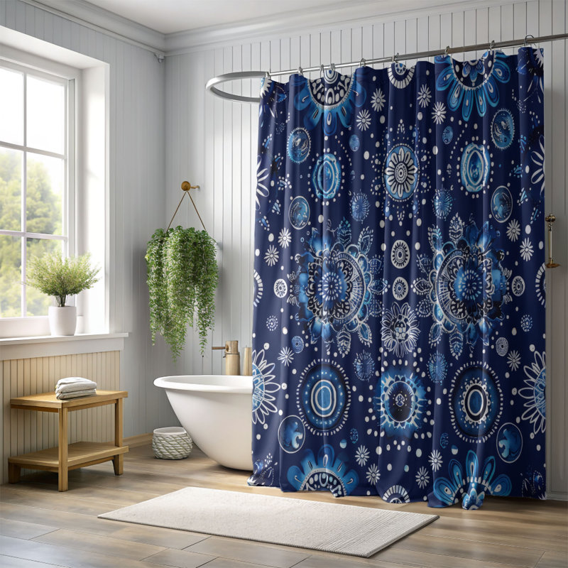 Motif bohémien - Rideau de douche Premium, H 74 po x l 71 po