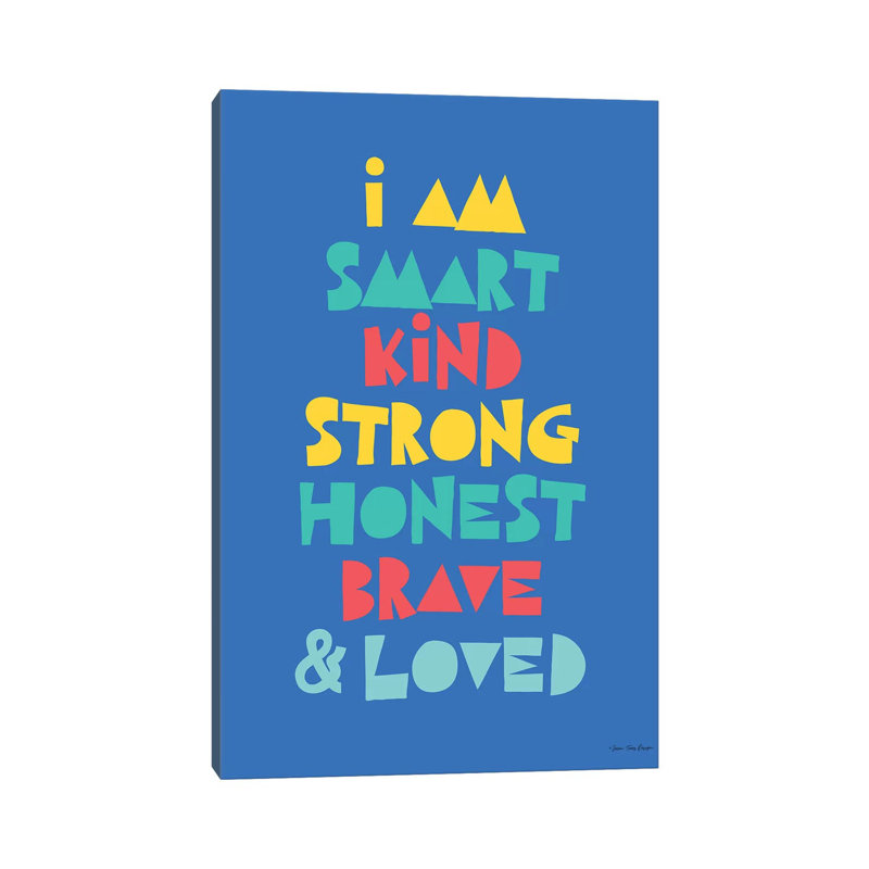«I Am Smart…» par Seven Trees Design - impression d'art textuel, Pas de tapis, Toile tendue, H 12 po x l 8 po x P 0,75 po