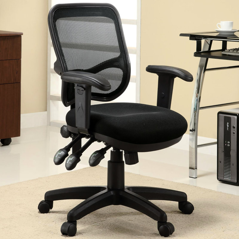 Chaise de bureau ergonomique avec siège en filet - augmente le débit d'air et le confort La hauteur réglable en noir offre une expérience d'assise confortable