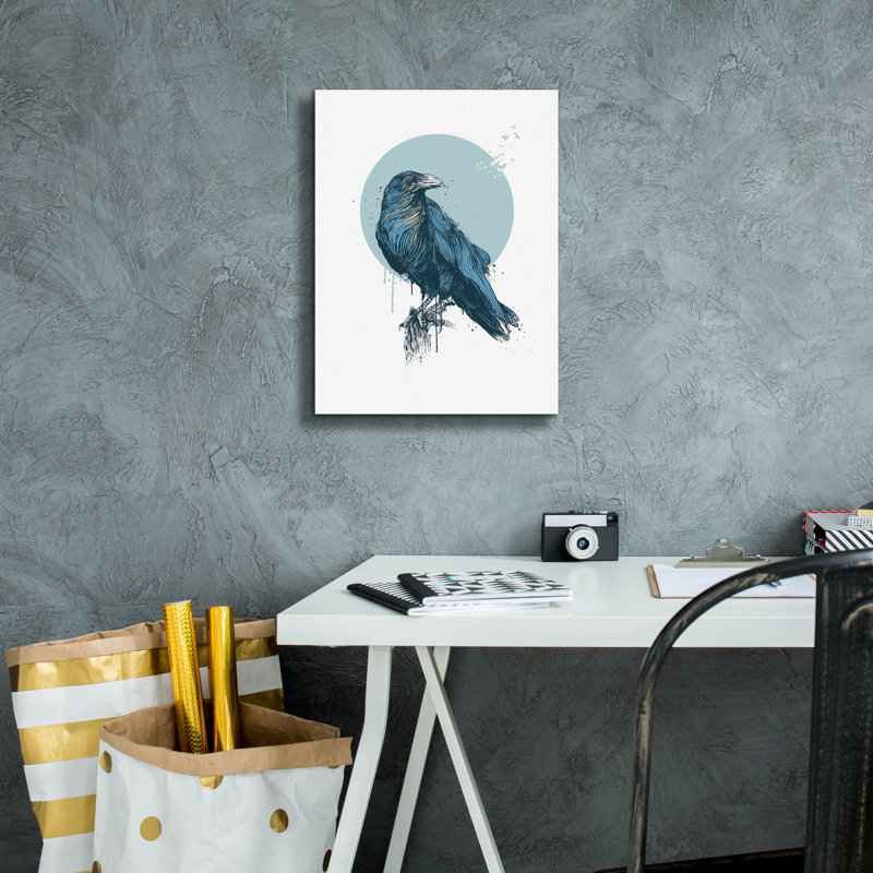 Toile épique «Blue Crow» par Balazs Solti, 12 po x 16 po, H 16 po x l 12 po