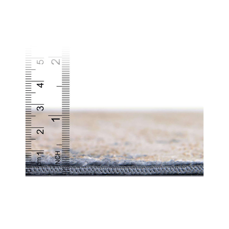 Tapis crème tissé à la machine Crisoforo, Rectangle 5 pi 3 po x 8 pi