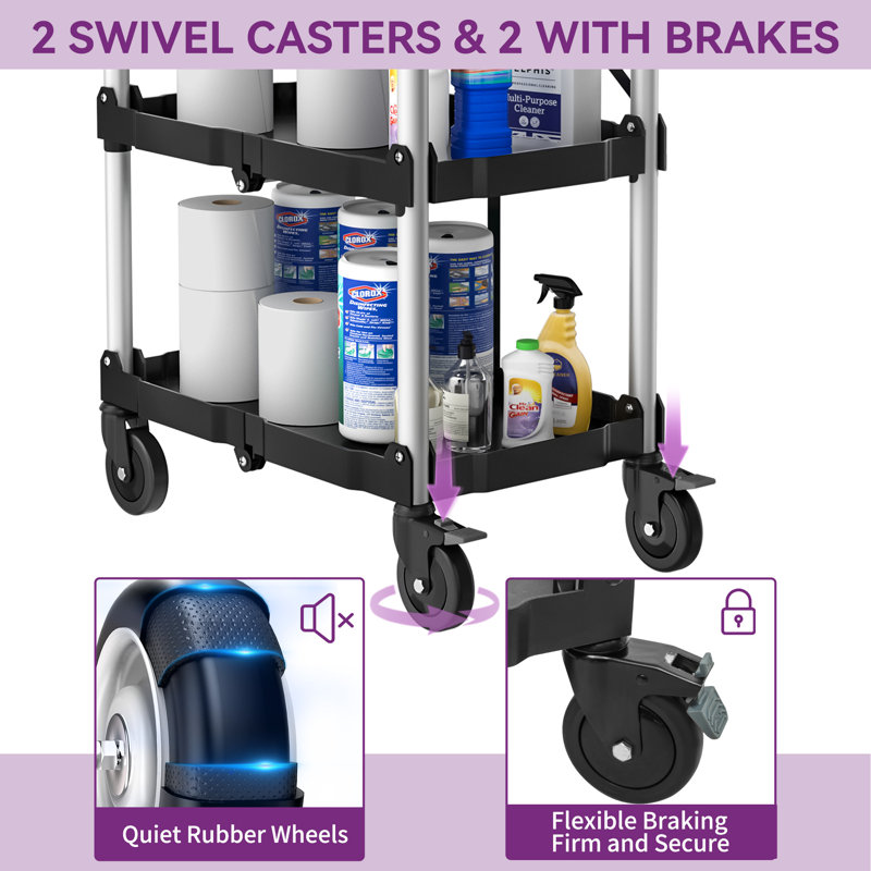 43'' H x 17.7'' W Utility Cart with Wheels