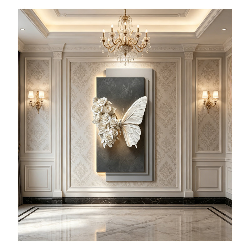 Minimalist Modern 3D Butterfly Sandstone Wall Decor