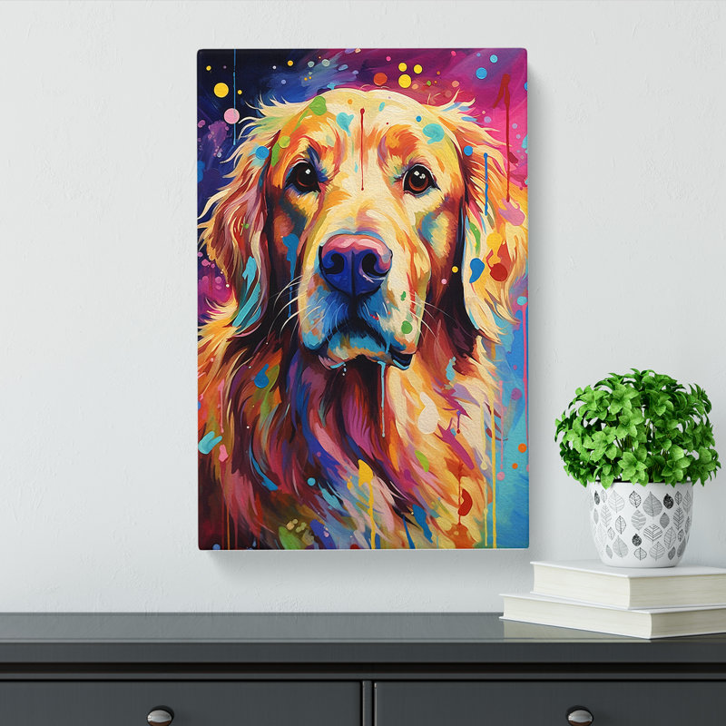 Golden Retriever Abstract - No Frame Print, 76cm H x 50cm W x 3cm D