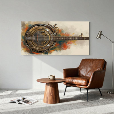 Steampunk Banjo Canvas Wall Art Oil Painting Print Set Of 1