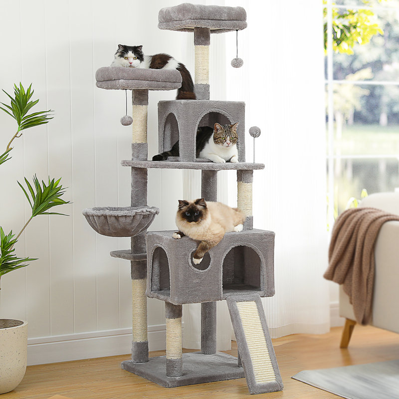 Tour pour arbre à chat 64 po, Gris