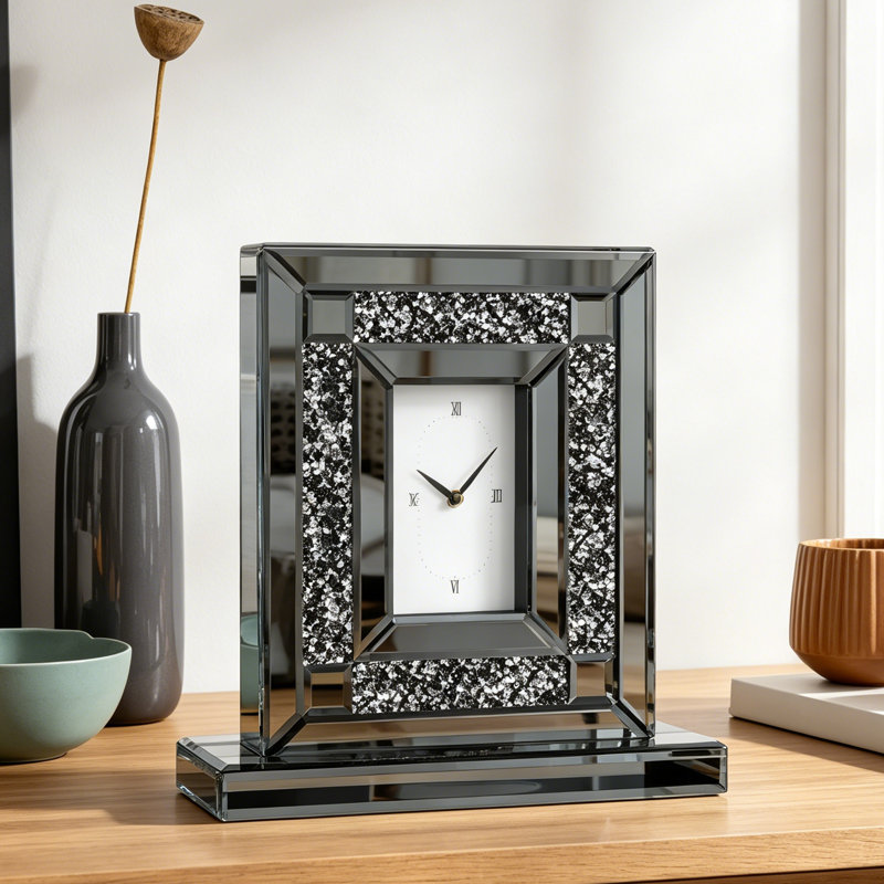 Petite horloge de table Jeni, Gris