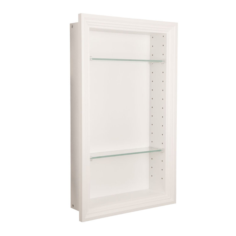 Normandy Recessed In The Wall Niche, White,  24" H x 14" W x 3.5" D