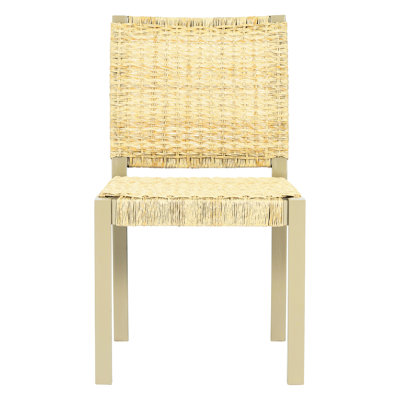 Style Chairs Of 2 With Woven And Solid Wood Construction, Champagne Or Walnut Finish, 19.21 In Depth, 31.31 Lb Weight Inspired Dining Natural Legs, Gold Main Color, 22.08 Width, 34.25 Height
