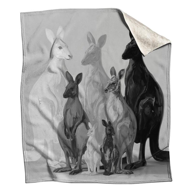 Groupe de couvertures Kangourous, L 50 po x H 60 po
