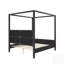 Lit plateforme à baldaquin en bois avec tête de lit tapissier, sans sommier tapissier, élégant et durable-264664109-264664098