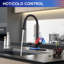 Robinet de cuisine 3 en 1 noir mat avec pulvérisateur rétractable, rinçage à pression, 3 modes de jet et bec à grand arc-133665750