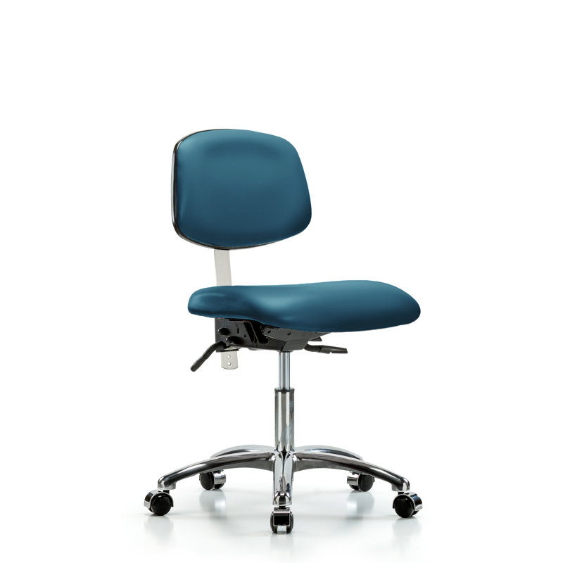Anglie Vinyl Task Chair, Casters, Marine Blue