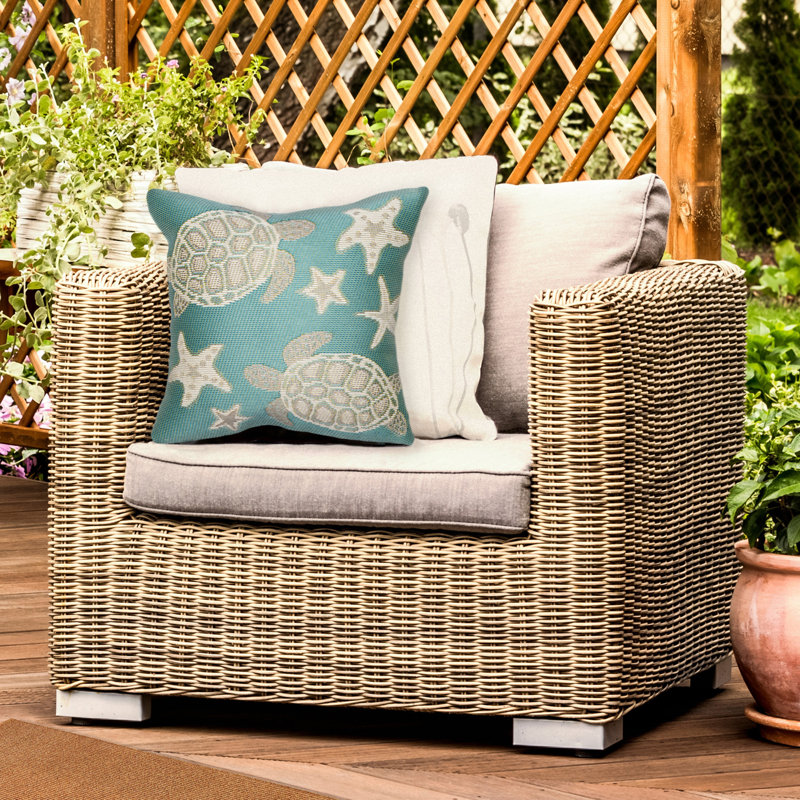 Marina Turtle and Stars, Aqua Ivory