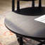 Ensemble de tables basses rondes en bois massif noir Retro
