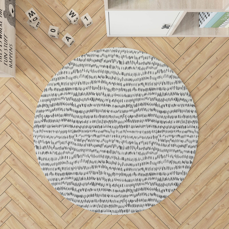 Crop Row Kids Play Mat, Ivory/Charcoal