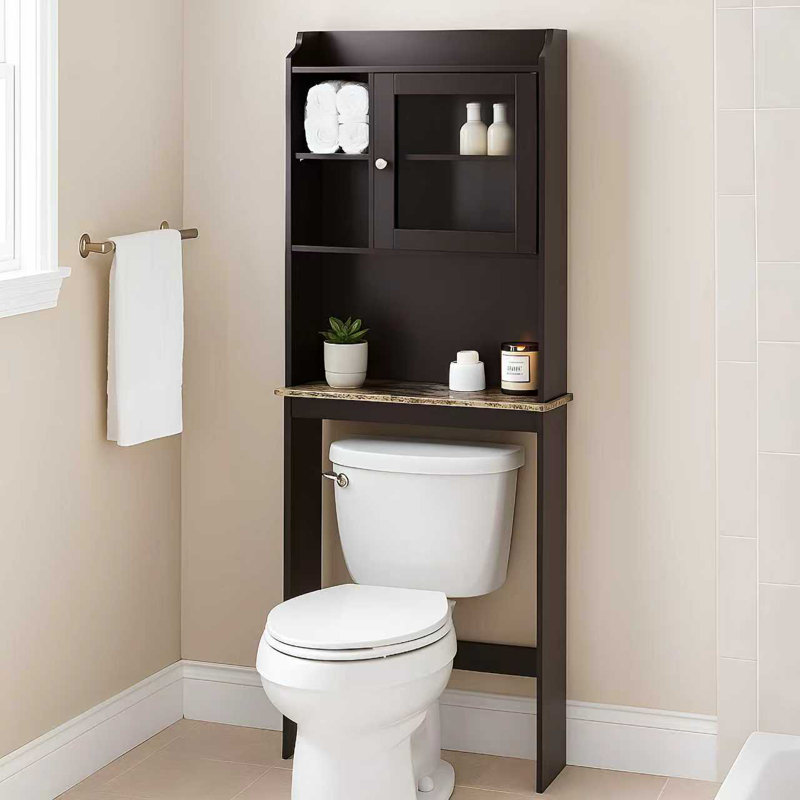 Armoire de salle de bain avec tablette ouverte