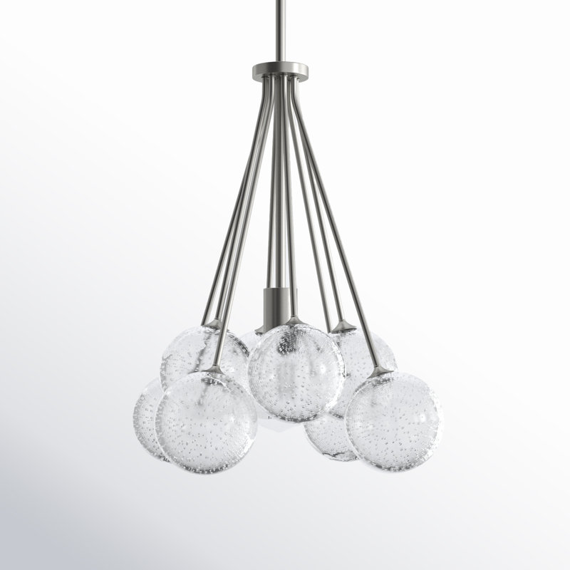 Luminaire suspendu en grappe à 1 lumière Logan, Nickel brossé