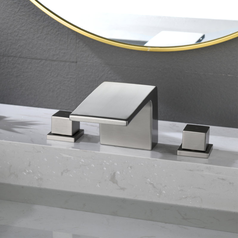 Widespread 2-handle Bathroom Faucet, Brushed Nickel