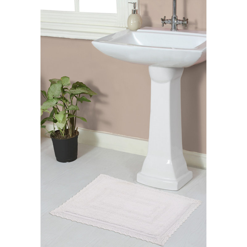Tapis de bain réversible 100% coton Opulent Bathmat, l 17 po x L 24 po, Blanc