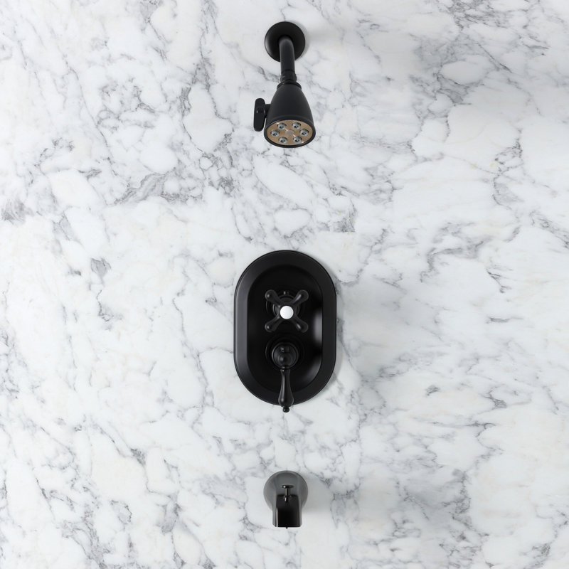  Robinet de douche et de baignoire inverseur, Matte Black